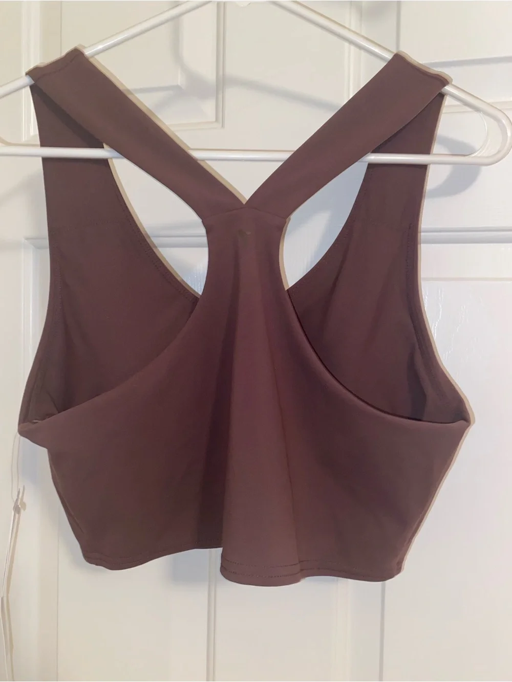 Yogalicious Chocolate Brown Cross-Back Seamless Sports Bralette